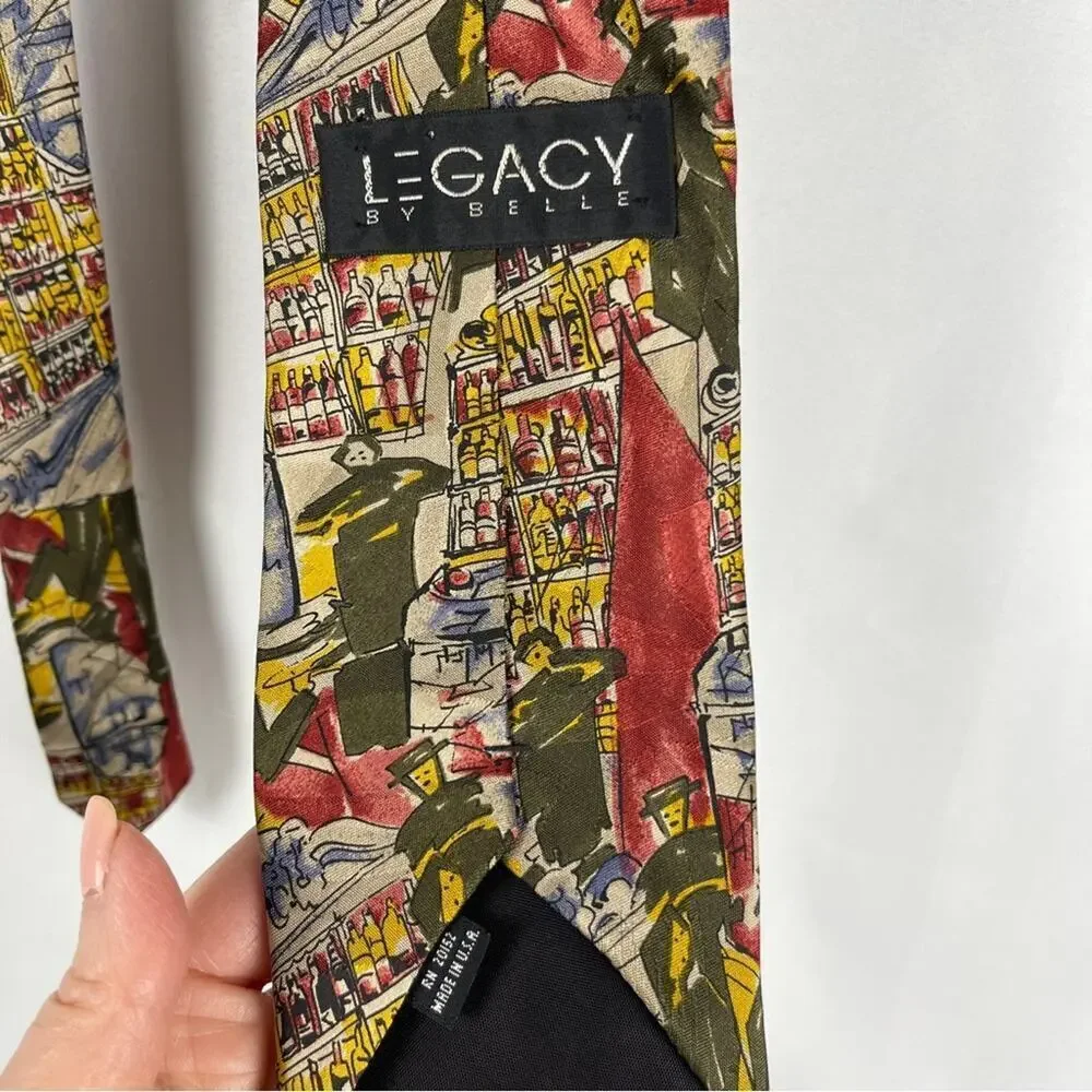 100% Silk Wine Theme Tie Sommelier Vintner Winery Legacy by Belle